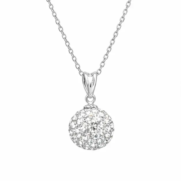 Gümüş Beyaz Kristal Taşlı Kadın Kolye