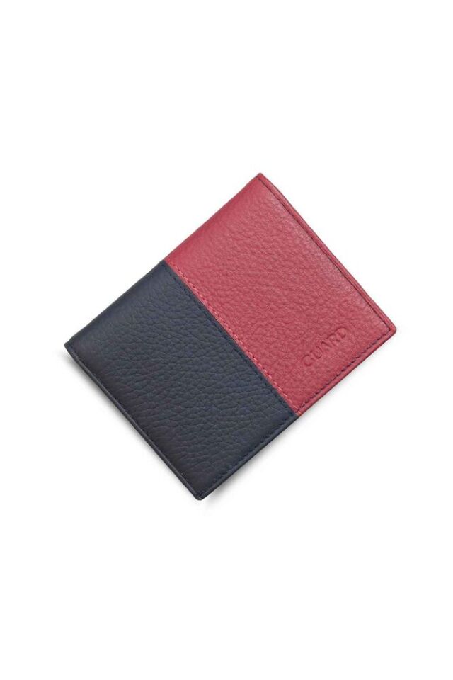 Guard Mat Lacivert/Kırmızı Deri Erkek Cüzdan