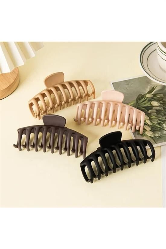 Kadın Ikili Model Kahverengi 8lı Mandal Toka Set