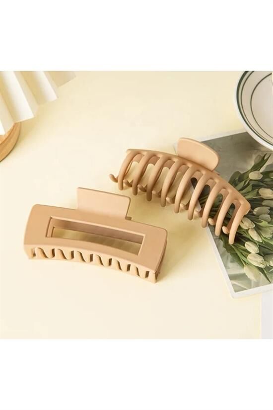 Kadın Ikili Model Kahverengi 8lı Mandal Toka Set
