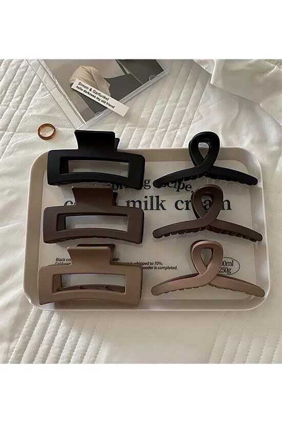 Kadın Ikili Model Siyah Kahverengi Tonlar 6'lı Set