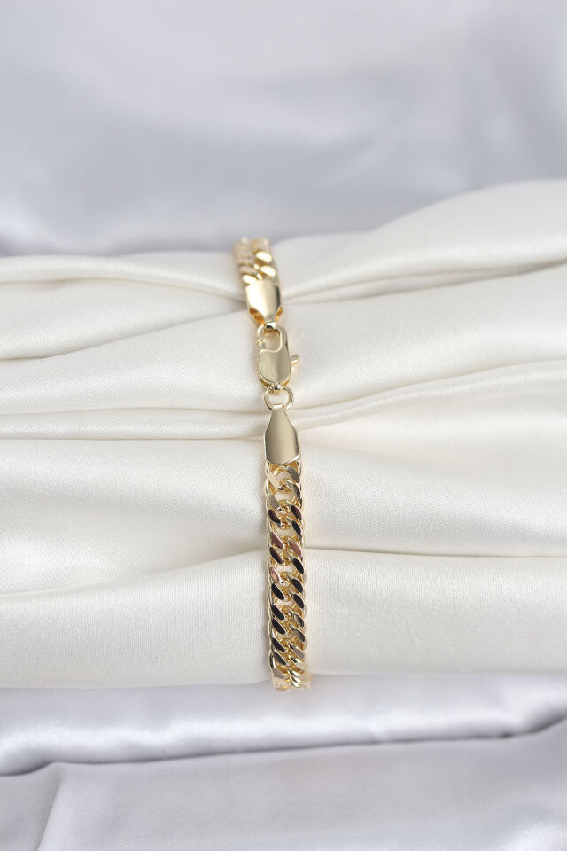 CM 14K Gold Renk Kalın Zincir Model Kadın Bileklik