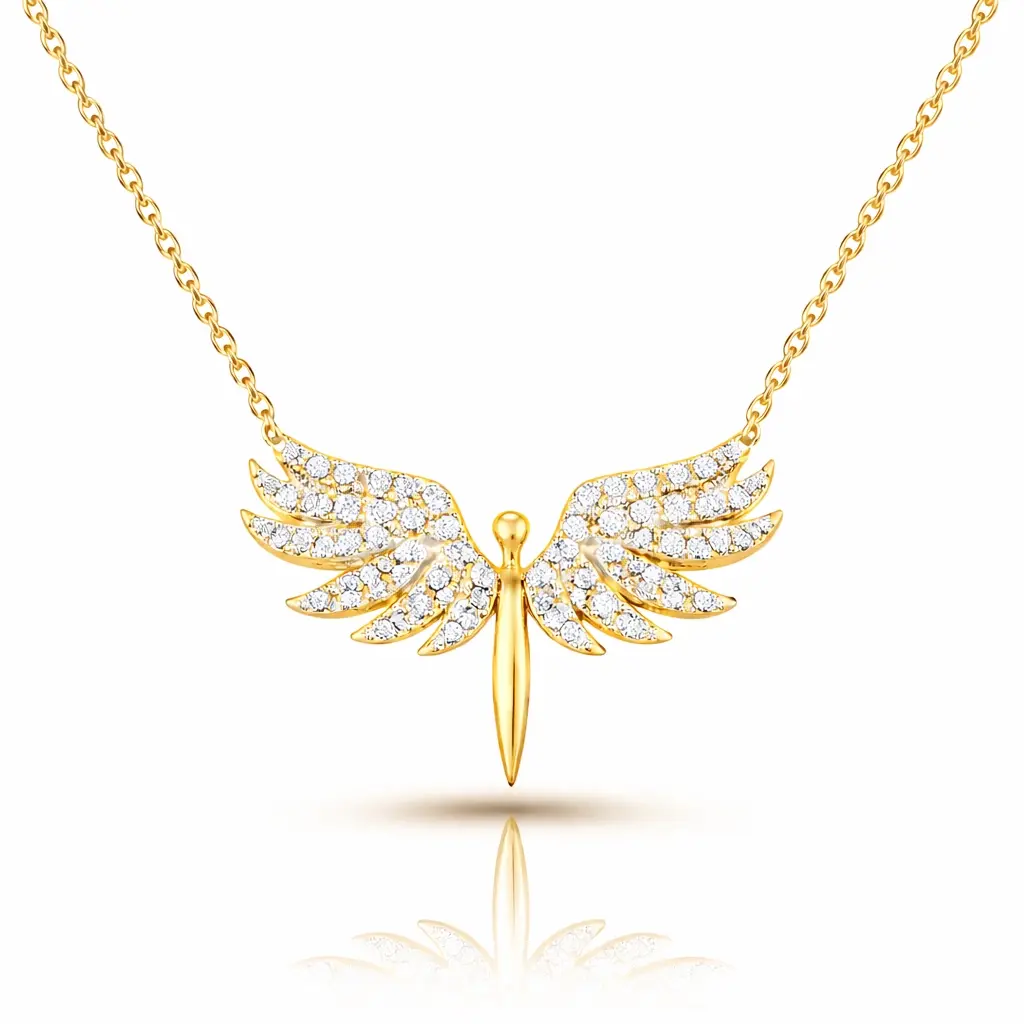 Gümüş Gold Mikail Meleği Bayan Kolye