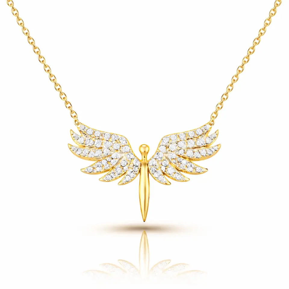 Gümüş Gold Mikail Meleği Bayan Kolye