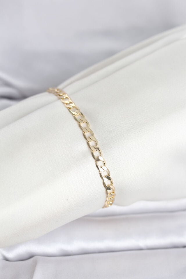 CM 14K Gold Renk Halka Zincir Model Kadın Bileklik