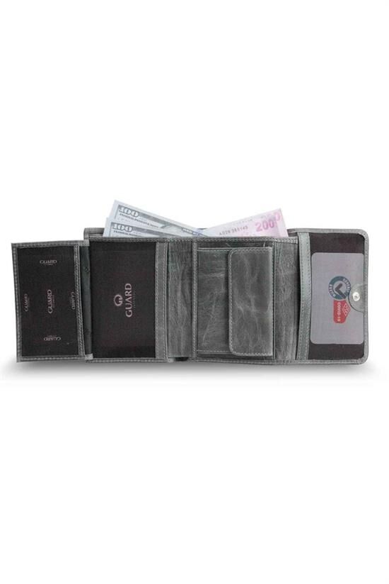 Guard Bozuk Para Bölmeli Crazy Gri Kadın Cüzdan