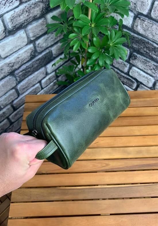 Guard Antik Yeşil  Unisex Deri El Çantası
