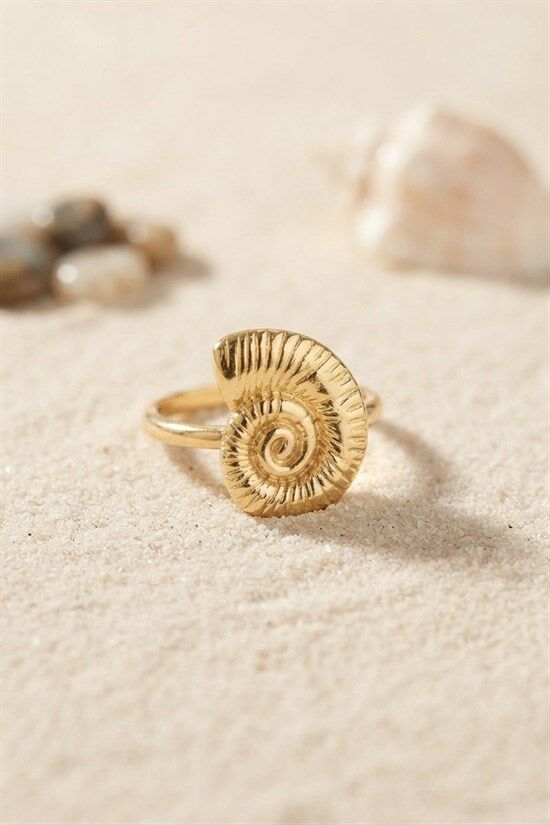 Nautilus Tasarım Gold Renk Kadın Yüzük