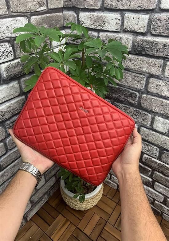 Guard Kırmızı Capitone Clutch Çanta