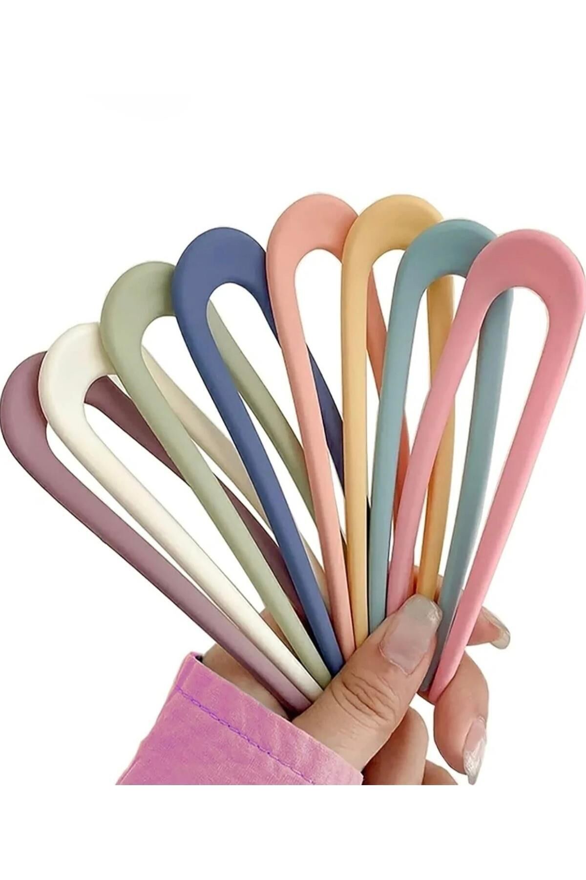 Kadın Pastel Tonlar Büyük Boy Topuz Saç Tokası (8 ADET)