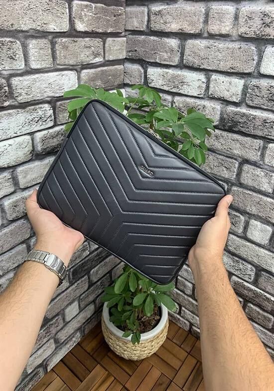 Guard Antrasit Üçgen Desen  Clutch Çanta