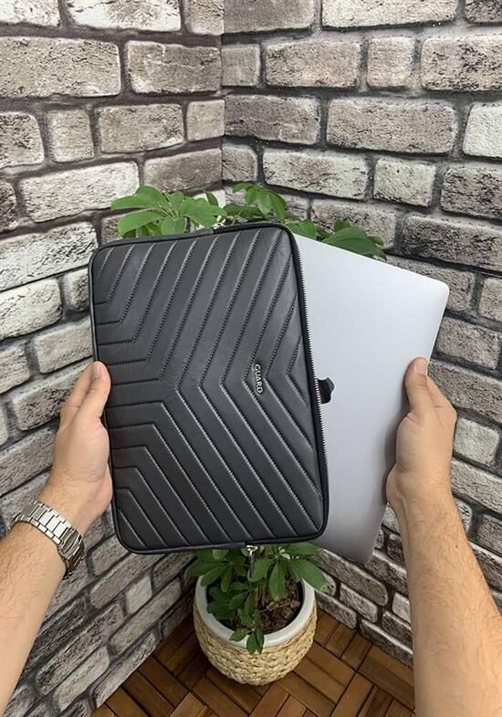 Guard Antrasit Üçgen Desen  Clutch Çanta