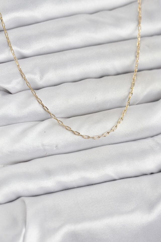 CM 14K Gold Renk Ataç Zincir Model 60 cm Kadın Kolye