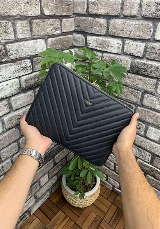 Guard Koyu Lacivert Mat Üçgen Desen  Clutch Çanta