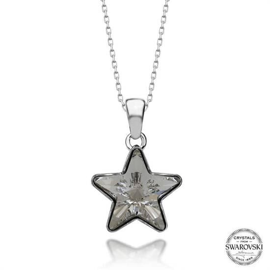 Swarovski Crystal Taşlı Yıldız Gümüş Kadın Kolye