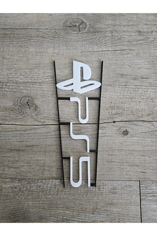 PlayStation 5 İçin 3D Baskı ''PS5'' Yazılı ve Logolu Orta Panel Kapağı