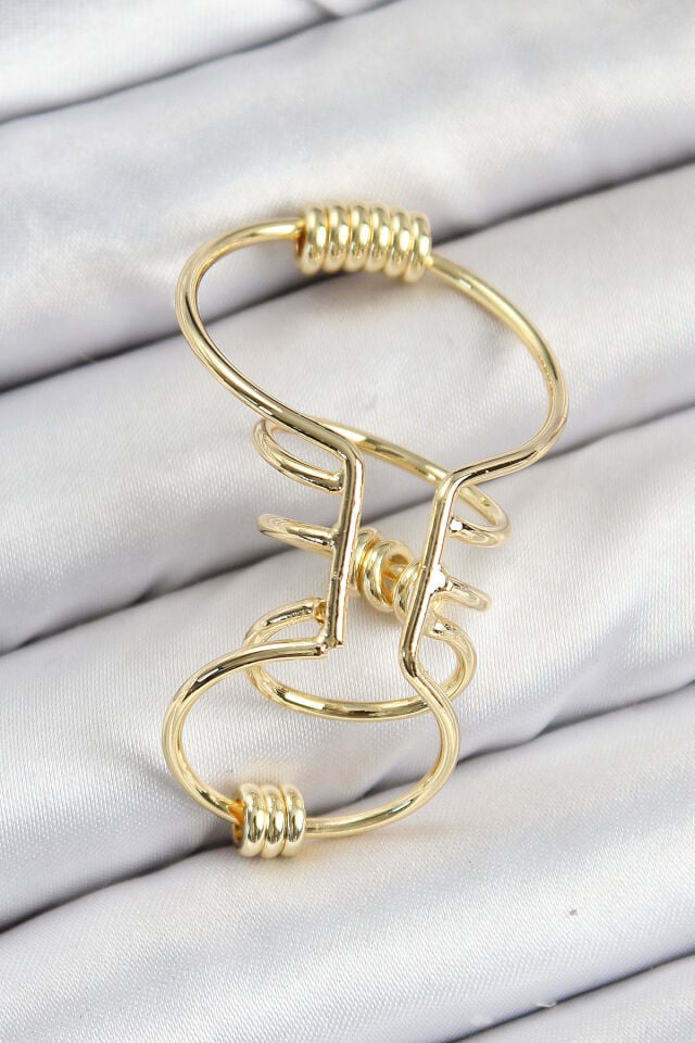 Pirinç Halkalı Model Gold Renk Kıkırdak Küpe