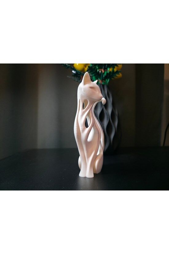 Modern Soyut İçi Boş Kedi Figürü - 3D Baskı Dekoratif Heykel