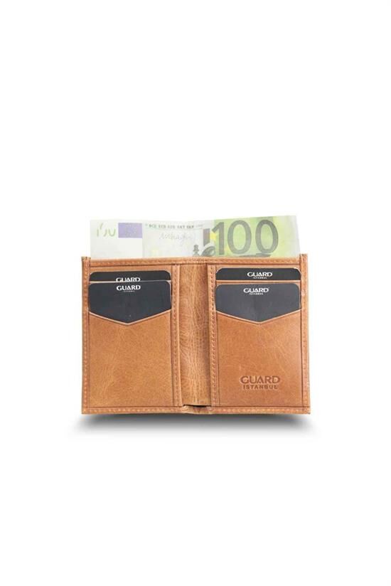 Guard Antik Taba İnce Mini Deri Erkek Cüzdanı