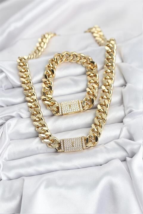 Xuping Gurmet Gold Renk Kolye ve Bileklik Seti