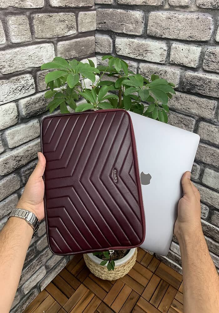 Guard Bordo Üçgen Desen  Clutch Çanta