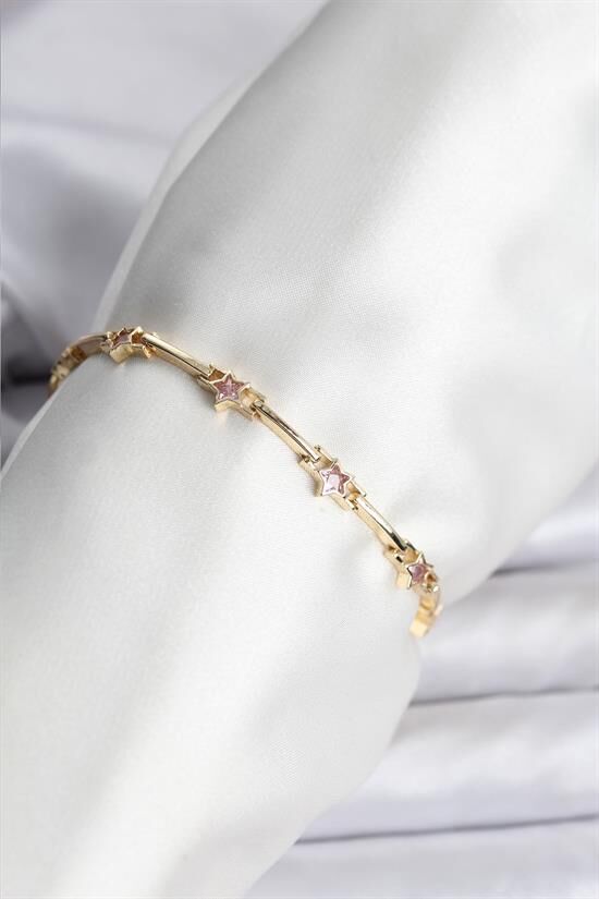 Yıldız Model Gold Renk Pirinç Bileklik