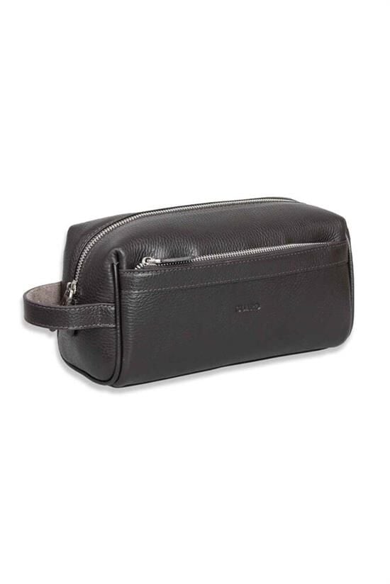 Guard  Kahverengi Çift Bölmeli  Hakiki Deri Unisex El Çantası