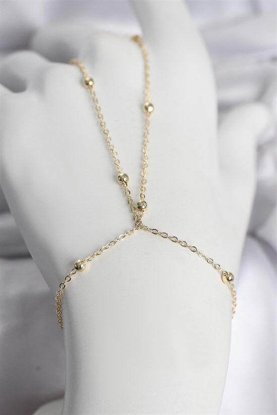 316L Çelik Gold Renk Top Zincirli Kadın Şahmeran
