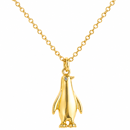 Gümüş Gold Penguen Kadın Kolye