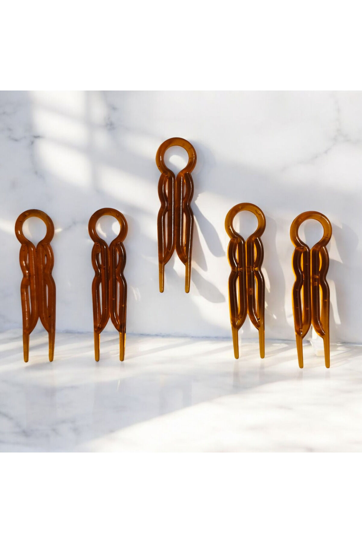 Kadınlar İçin Saç Düzenleyici (6*1,5 cm).Topuz Toka 10 adet Siyah 10 adet Kahverengi 20 li Set