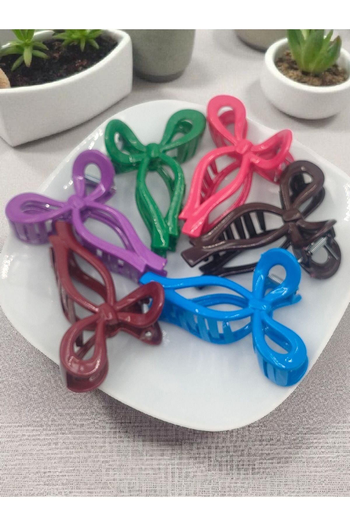 Kadınlar İçin Pastel Tonlarda 6 ' lı Fiyonk Mandal Toka  Büyük Boy