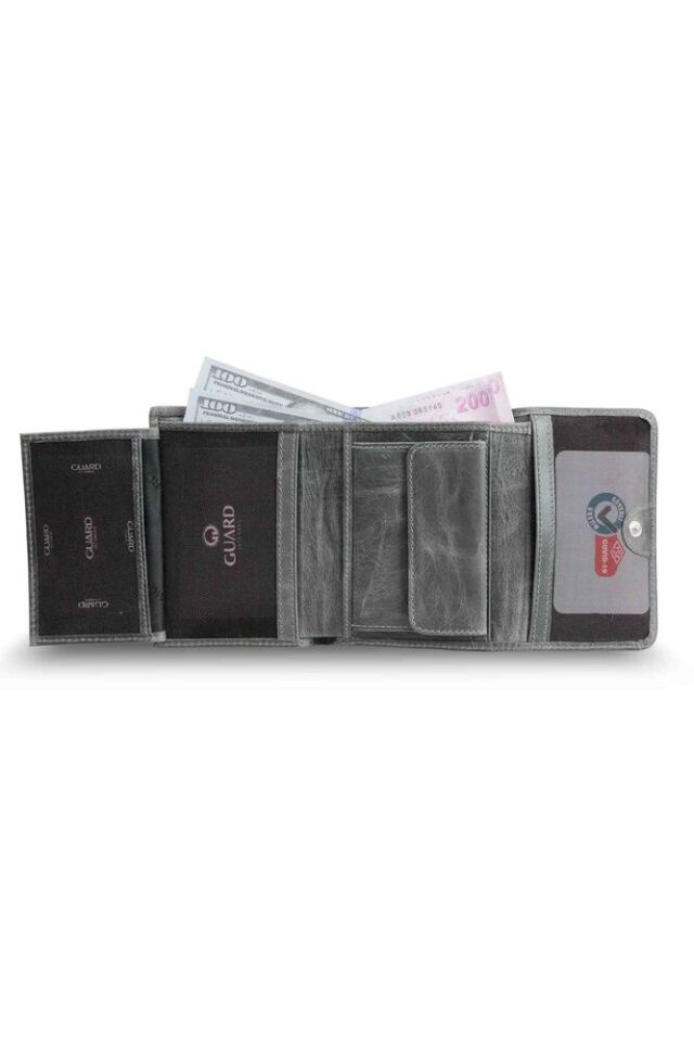 Guard Bozuk Para Bölmeli Crazy Gri Kadın Cüzdan