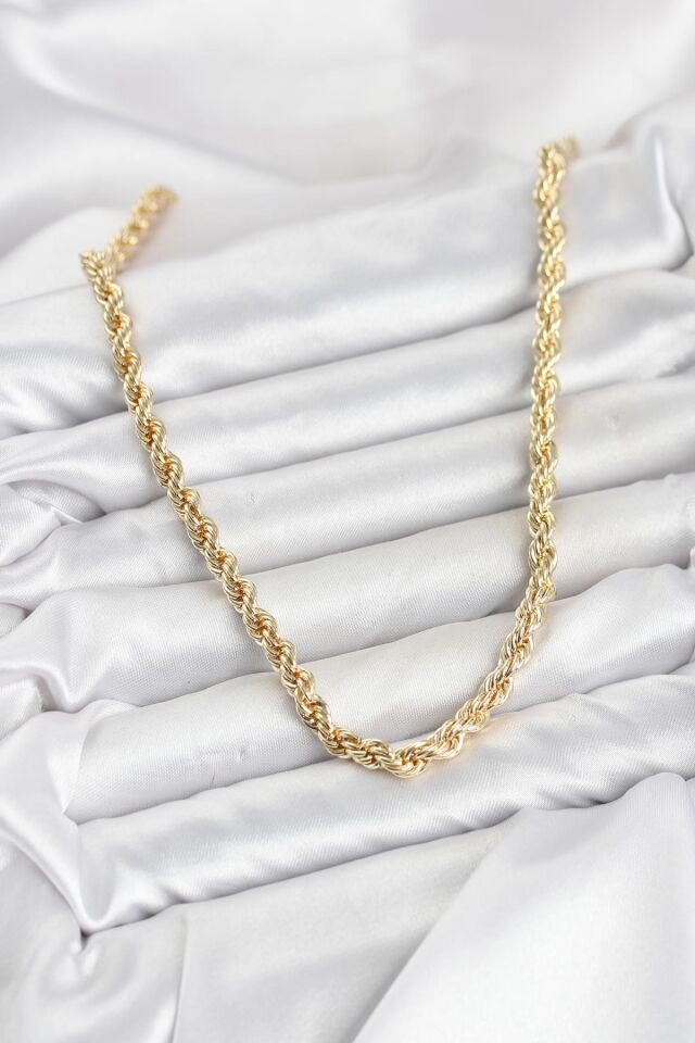 CM Burgu Model Gold Renk Pirinç 60 cm Kadın Kolye