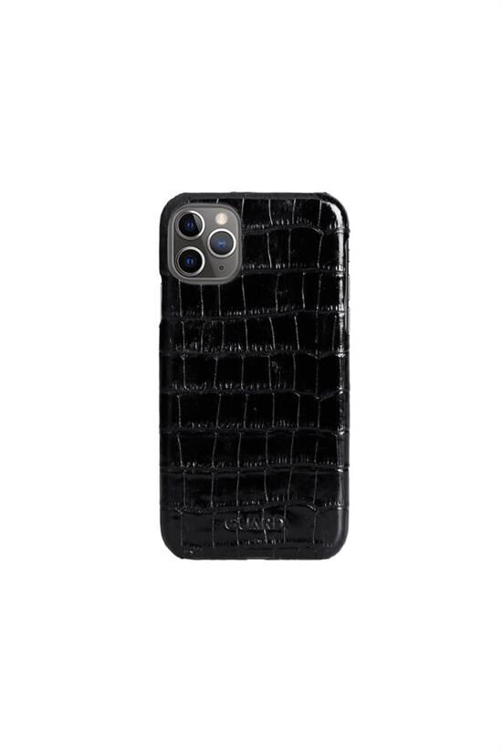 Guard Siyah Croco iPhone 11 Hakiki Deri Telefon Kılıfı