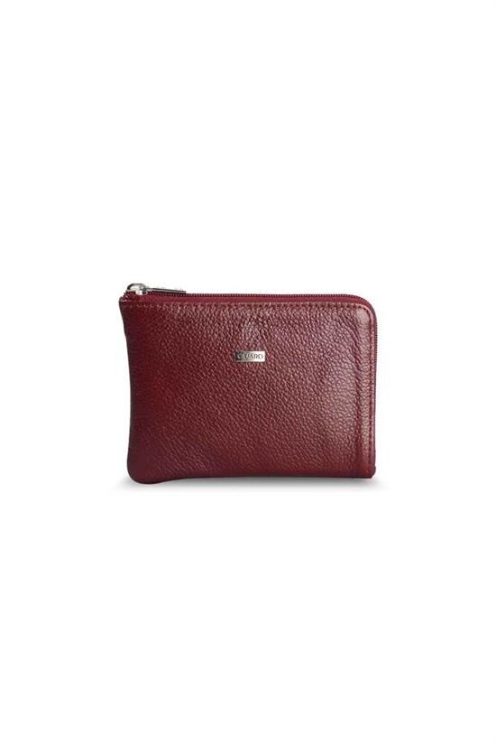 Guard Fermuarlı İnce Bordo Unisex Deri Cüzdan