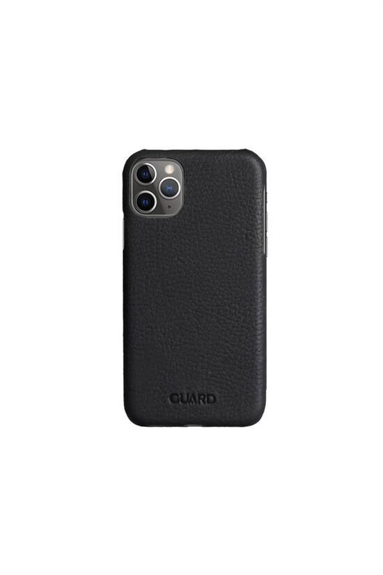 Guard Mat Siyah iPhone 11 Hakiki Deri Telefon Kılıfı