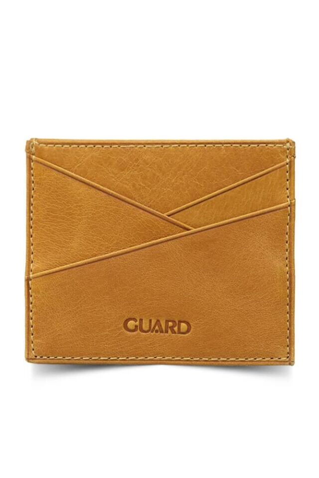 Guard Antik Sarı Deri Kartlık