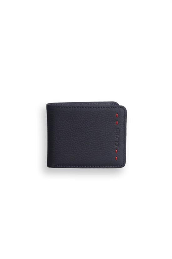 Guard Lacivert Mat Spor Özel Dikiş Desenli Deri Erkek Cüzdanı